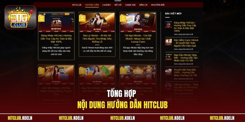 Tổng hợp nội dung hướng dẫn HitClub